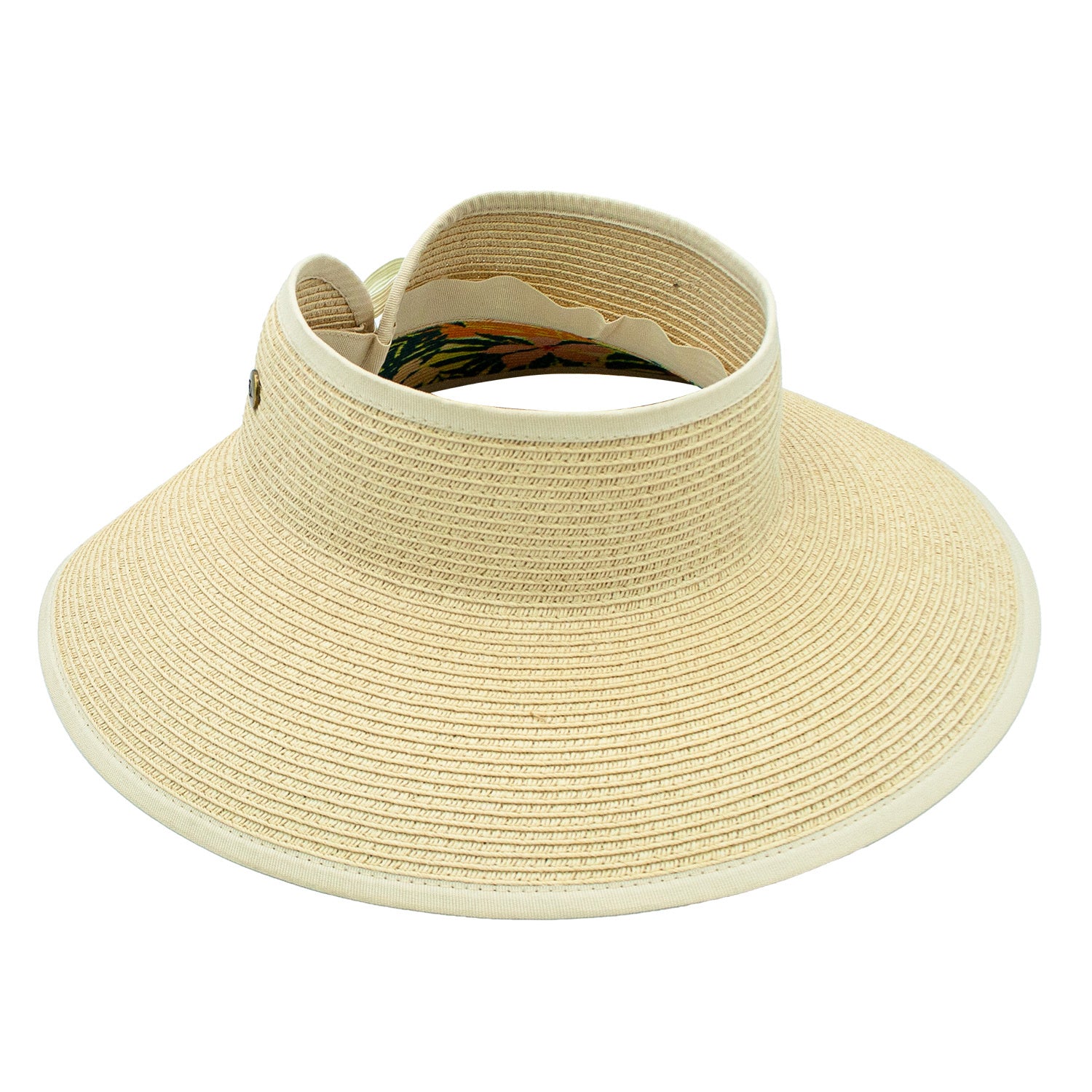 Luau Poly Flower Wrap Around Visor Sun Resort Adjustable Hat Doba Default